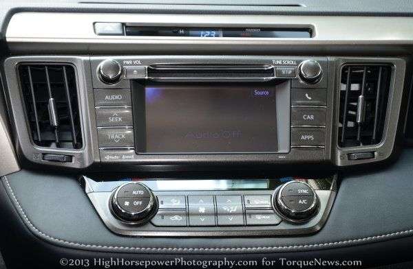 The infotainment system of the 2013 Toyota RAV4 XLE AWD
