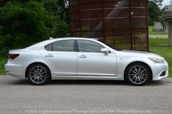 The side profile of the 2013 Lexus LS460 F Sport AWD