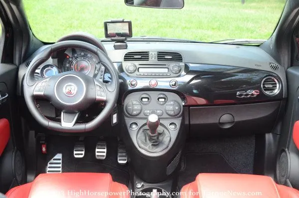 The dash area of the 2013 Fiat 500C Abarth