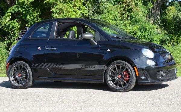 The side profile of the 2013 Fiat 500C Abarth