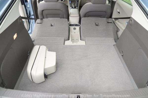 The rear cargo area of the 2013 Chevrolet Volt
