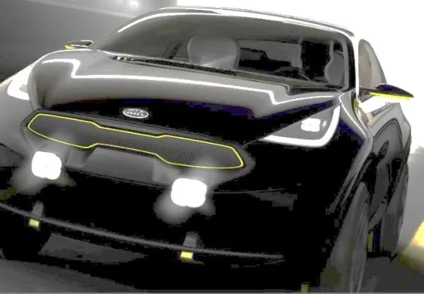 An altered front end teaser of the Kia B-Segment concep