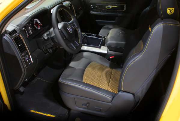 The inteiror of the Ram 1500 Rumble Bee Concept