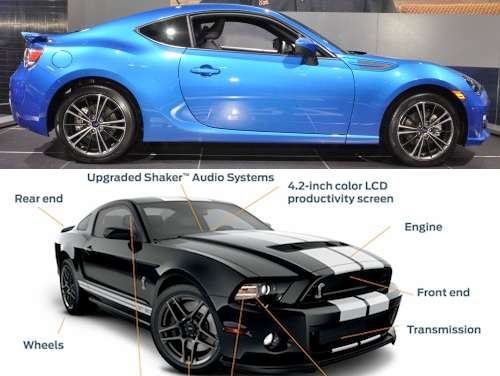Subaru BRZ and 2013 Ford Mustang