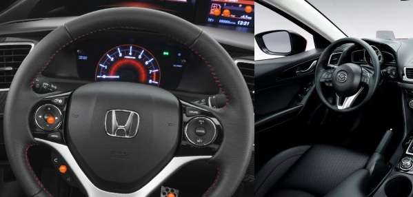 Honda Civic Si and Mazda3 Interiors
