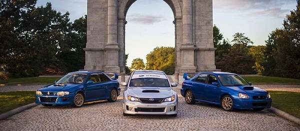 2015 Subaru WRX STI and 2002 Subaru WRX 