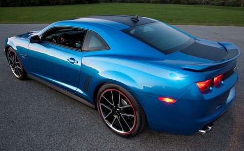 The high rear shot of the 2013 Chevrolet Camaro Hot Wheels Edition