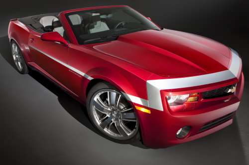 The Camaro Red Zone Convertible Concept  from the front