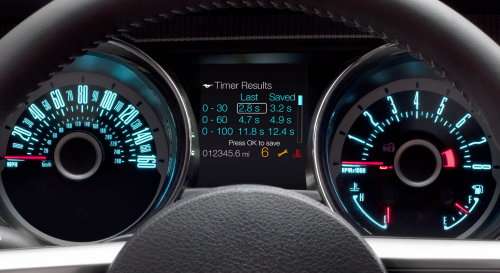 The information display on the 2013 Ford Mustang
