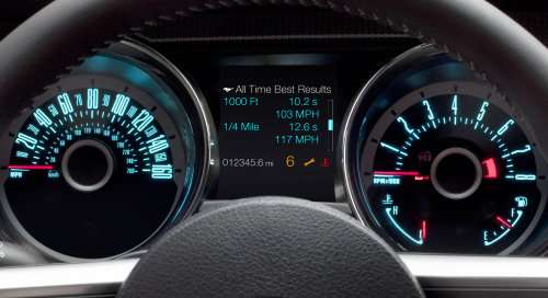 The information display on the 2013 Ford Mustang
