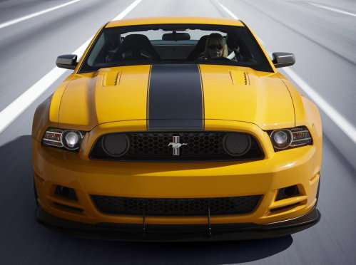 A high angle shot of the 2013 Ford Mustang Boss 302
