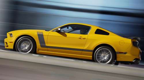 A side profile shot of the 2013 Ford Mustang Boss 302