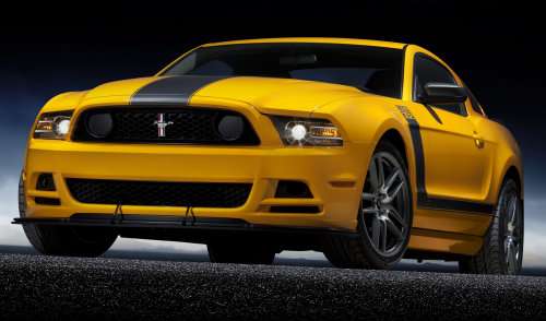 A low angle shot of the 2013 Ford Mustang Boss 302