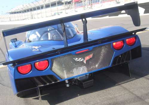 The back end of the 2012 Chevrolet Corvette Daytona Prototype