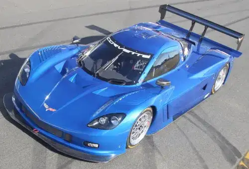 A high angle shot of the 2012 Chevrolet Corvette Daytona Prototype