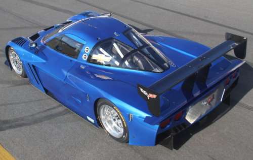 A high angle shot of the 2012 Chevrolet Corvette Daytona Prototype