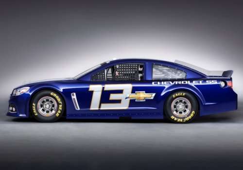 The side profile of the new 2013 Chevrolet SS NASCAR Sprint Cup Car