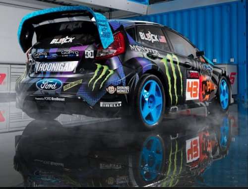 Ken Block's Gym3 2013 Ford Fiesta from the rear
