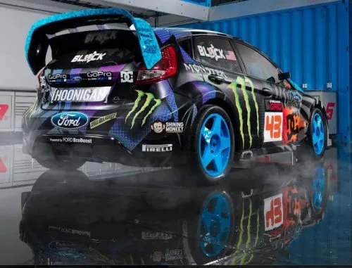 Ken Block's Gym3 2013 Ford Fiesta from the rear