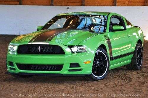 The 2013 Ford Mustang Boss 302 in Gotta Have It Green