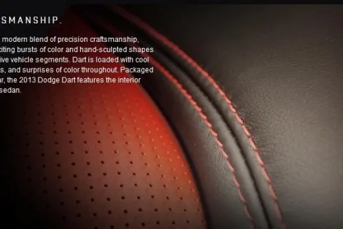 A teaser of the seatnig surface of the 2013 Dodge Dart