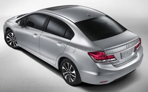 The 2013 Honda Civic sedan from the rear