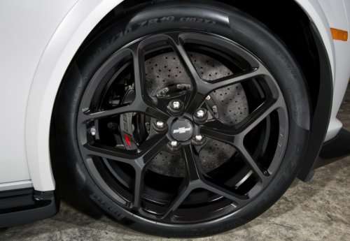 The front wheel of the new 2014 Chevrolet Camaro Z/28