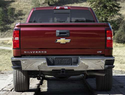 The back end of the new 2014 Chevrolet Silverado 4x4 LTZ