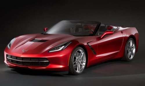 The front end of the 2014 Chevrolet Corvette Stingray Convertible