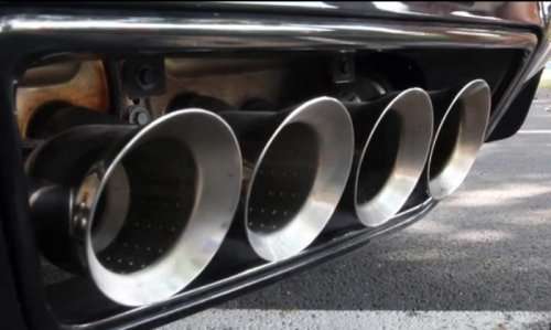 The quad exhaust tips of the 2014 Chevrolet Corvette