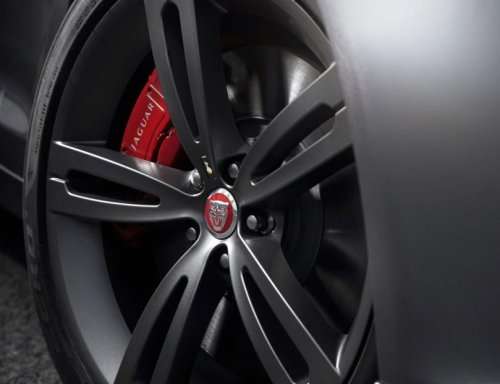 A wheel close up of the 2014 Jaguar XJR