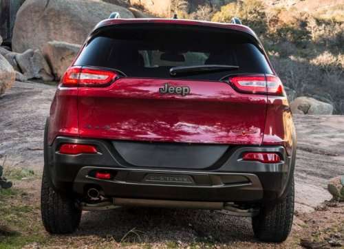The rear end of the 2014 Jeep Cherokee Trailhawk 
