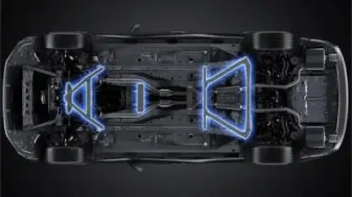 The TRD chassis reinforcements of the 2014 Lexus IS 