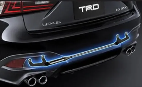 The TRD rear suspension brace of the 2014 Lexus IS 