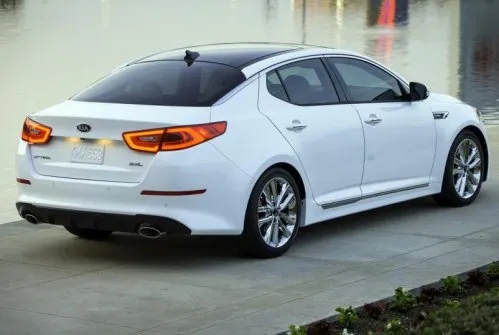 The rear end of the 2014 Kia Optima SX-Limited
