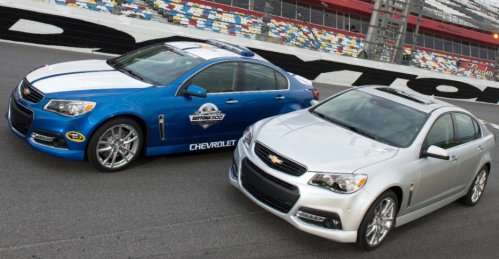 The 2014 Chevrolet SS Performance sedan in street and pace car form