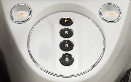 The shifter of the 2013 Fiat 500e 