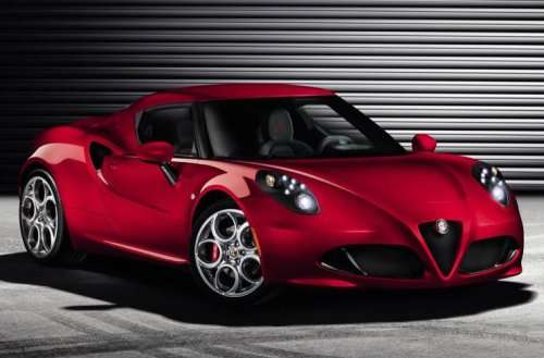 The front end of the new 2014 Alfa Romeo 4C 