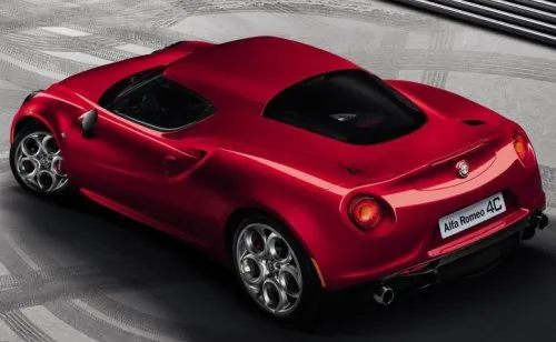 A high angle rear shot of the new 2014 Alfa Romeo 4C 