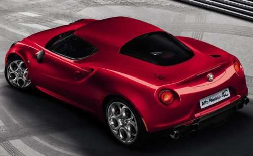 A high angle rear shot of the new 2014 Alfa Romeo 4C 