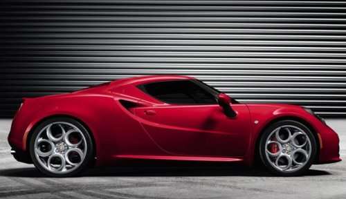 The side profile of the new 2014 Alfa Romeo 4C 
