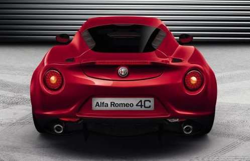 The rear end of the new 2014 Alfa Romeo 4C 