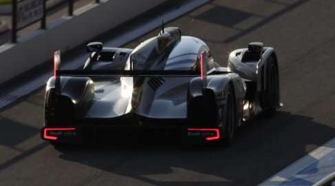 The Audi R18 TDI race car back end