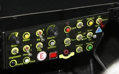 The control panel of the Audi R18 TDI race car