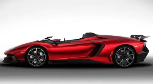 A side profile view of the new Lamborghini Aventador J