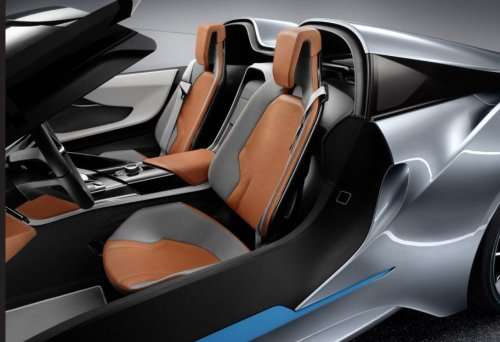 The interior of the new BMW i8 Spyder Concept
