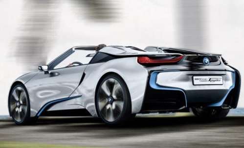 The new BMW i8 Spyder Concept from the rear
