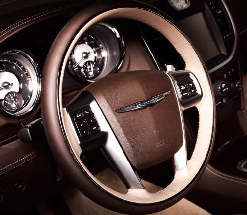 The steering wheel of the 2012 Chrysler 300 Luxury Series Sedan