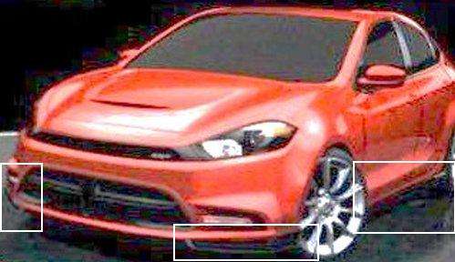 The 2014 Dodge Dart SRT4 artwork with highlighted features