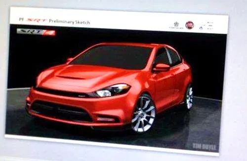 The 2014 Dodge Dart SRT4 artwork lightened for easier viewing